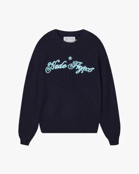 SCRIPT SWEATER NAVY