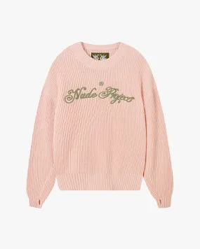 SCRIPT SWEATER PINK