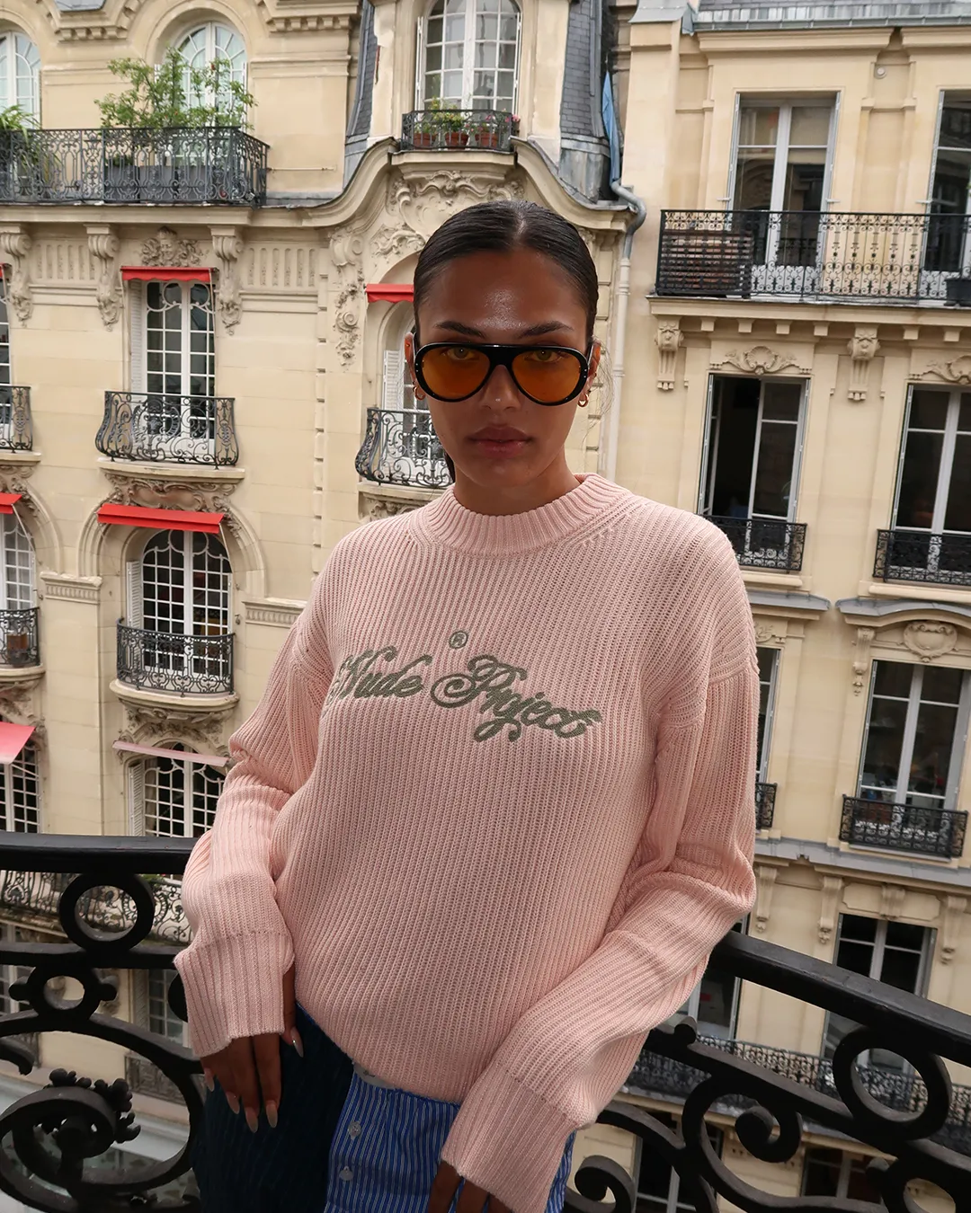 SCRIPT SWEATER PINK