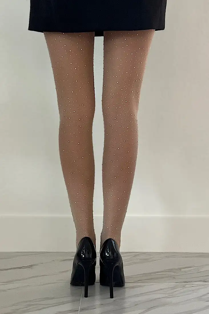 Sheer Rhinestone Tights