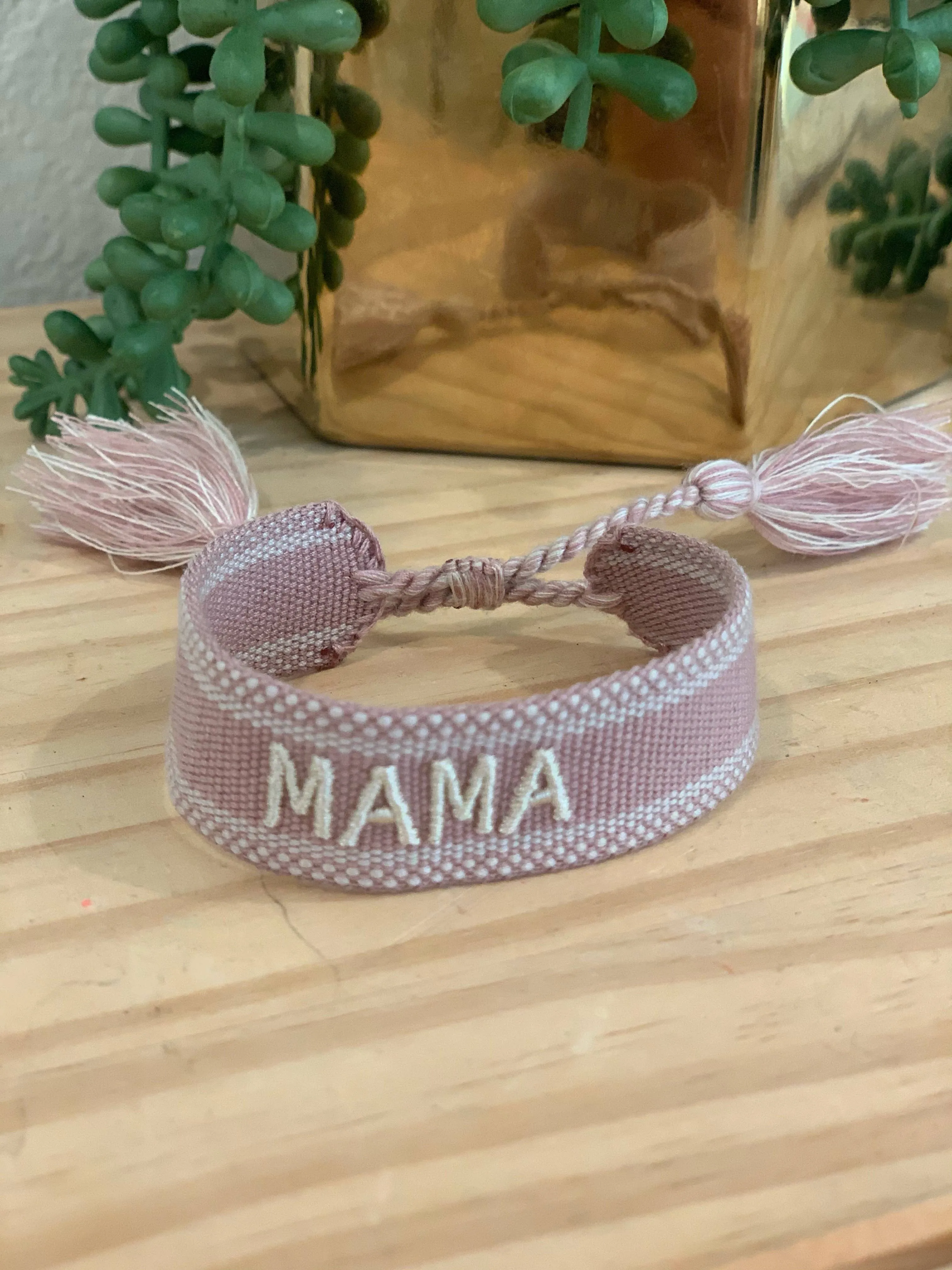 shop LONA - MAMA Embroidered Friendship Bracelet