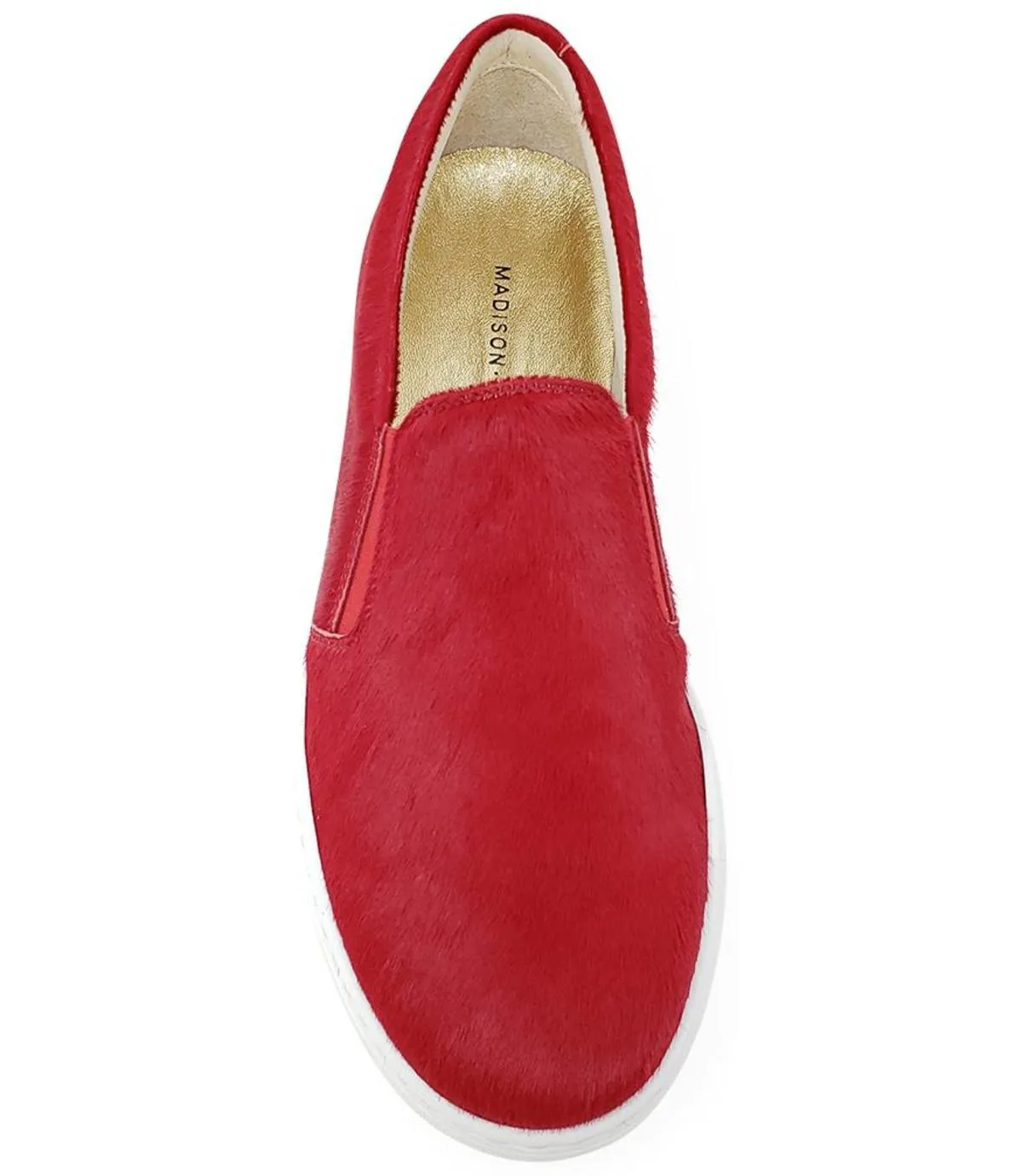 Short Hair Calf Slip On Sneaker - Red