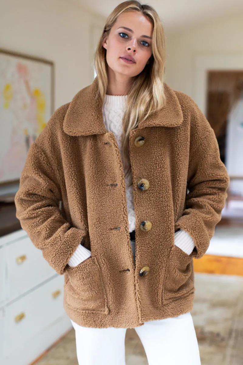 Shorty Teddy Coat - Camel