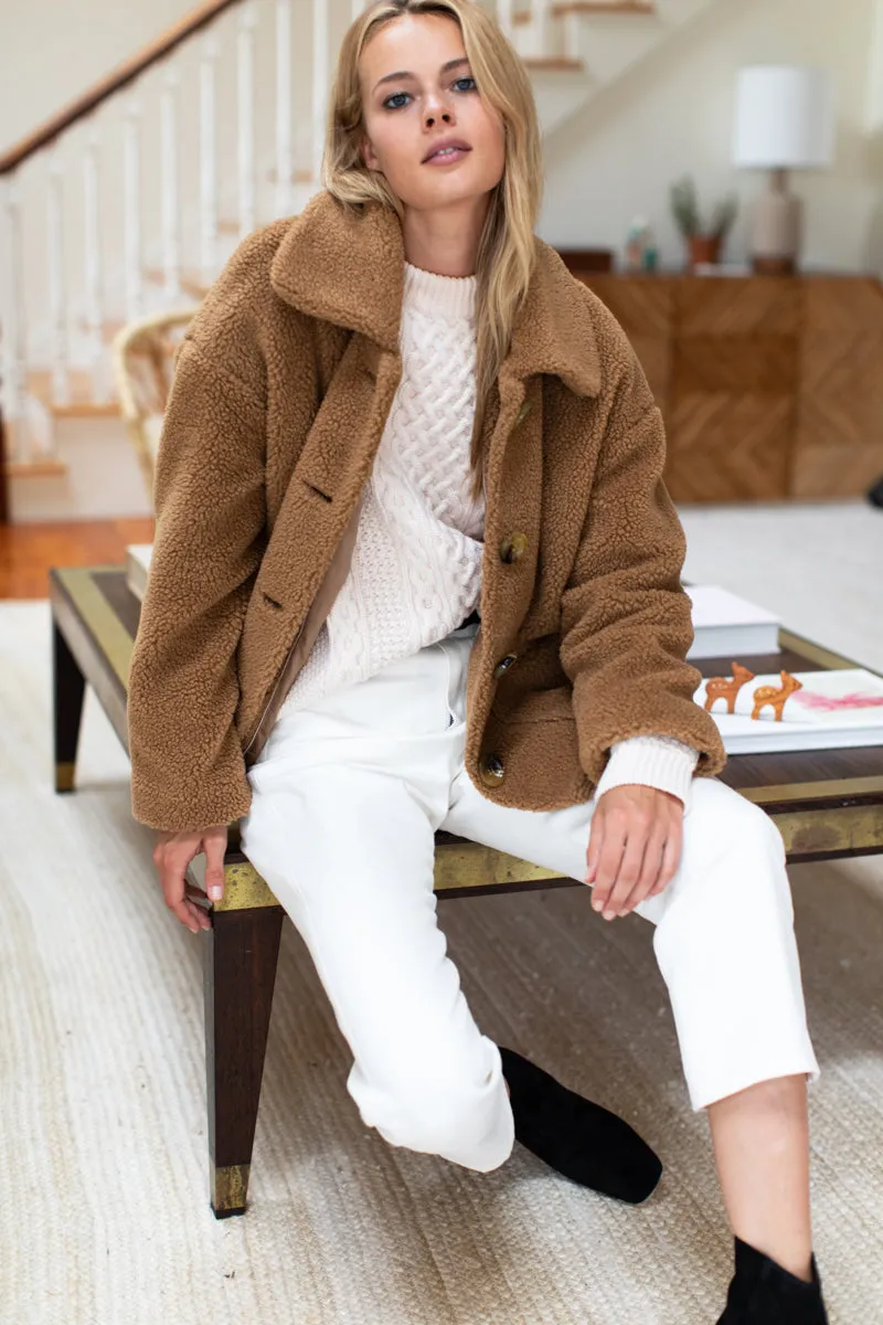 Shorty Teddy Coat - Camel