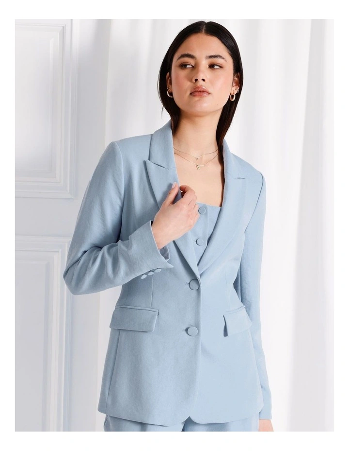 Single Breasted Blazer in Light Blue