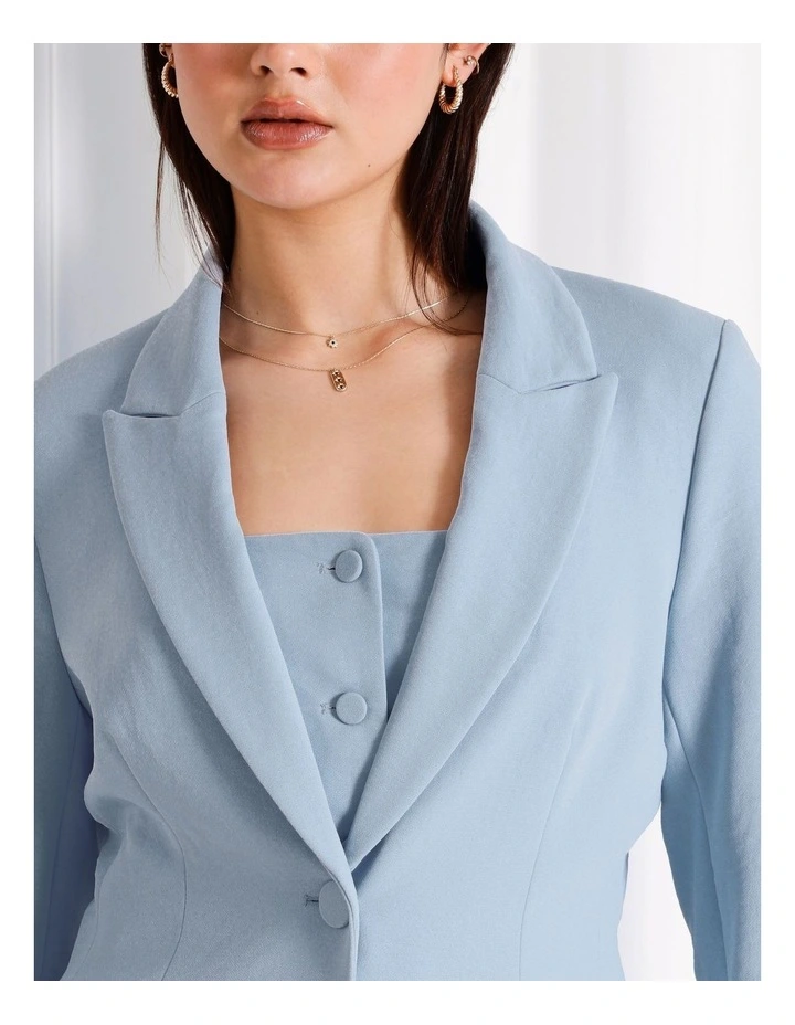 Single Breasted Blazer in Light Blue