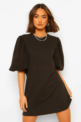 Sleeve Detail Balloon Sleeve Sweater Dress