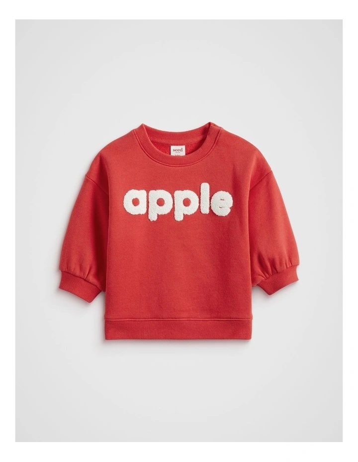 Slogan Sweater in Super Red