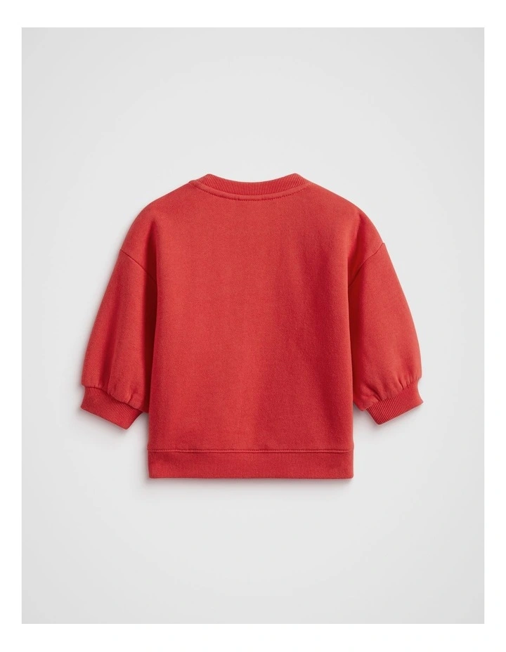 Slogan Sweater in Super Red