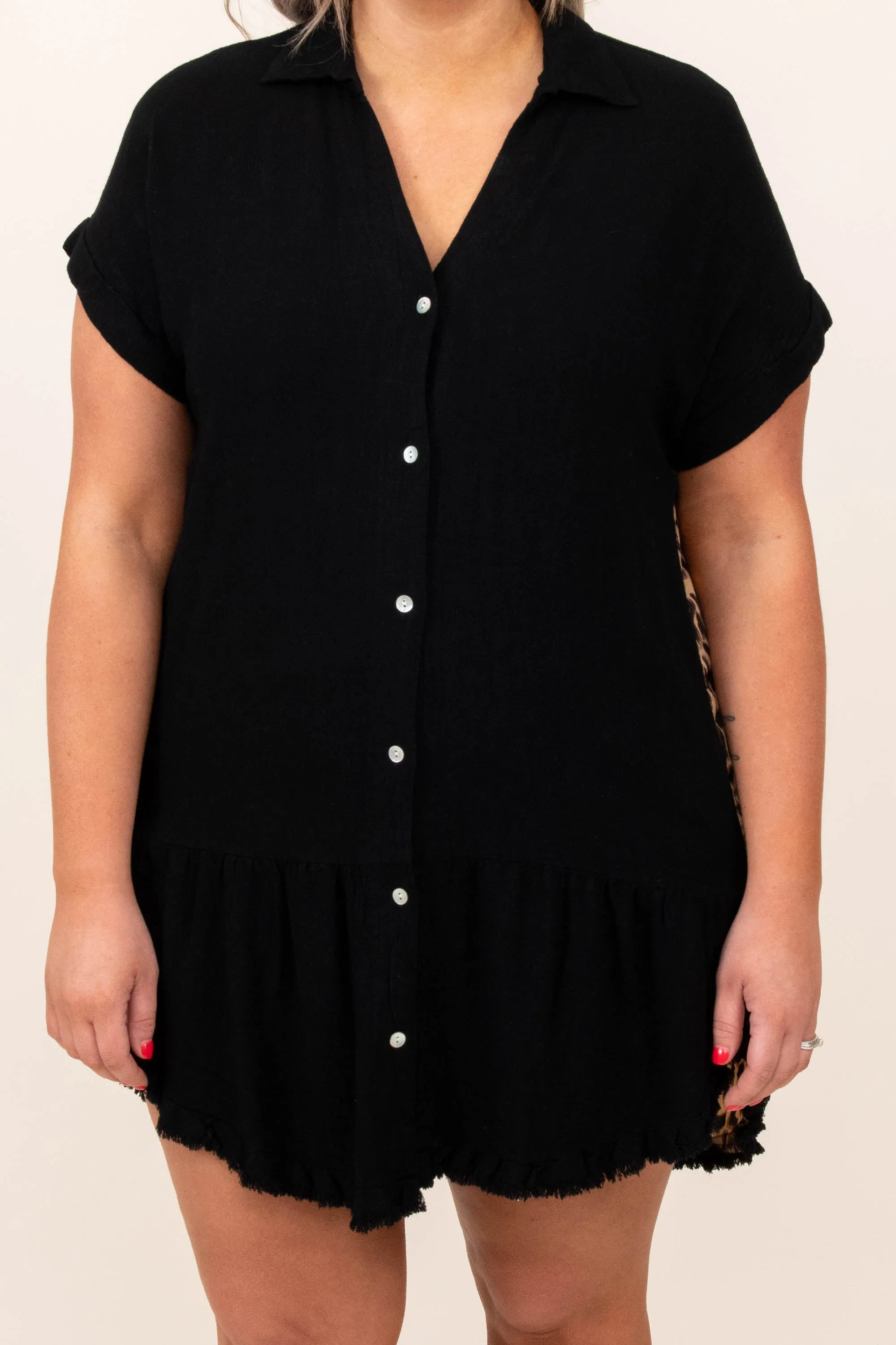 Spotted Downtown Dress, Black