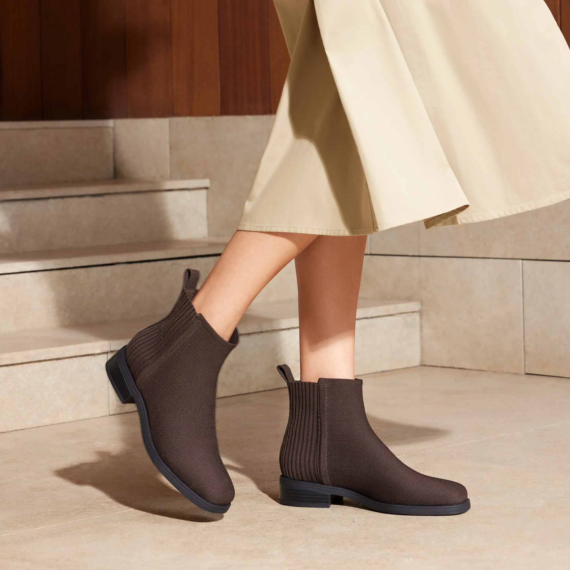   Square-Toe Ankle Chelsea Boots (Celina)