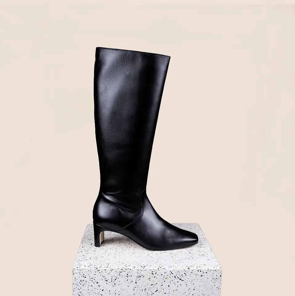 Stella- Black Calf Leather