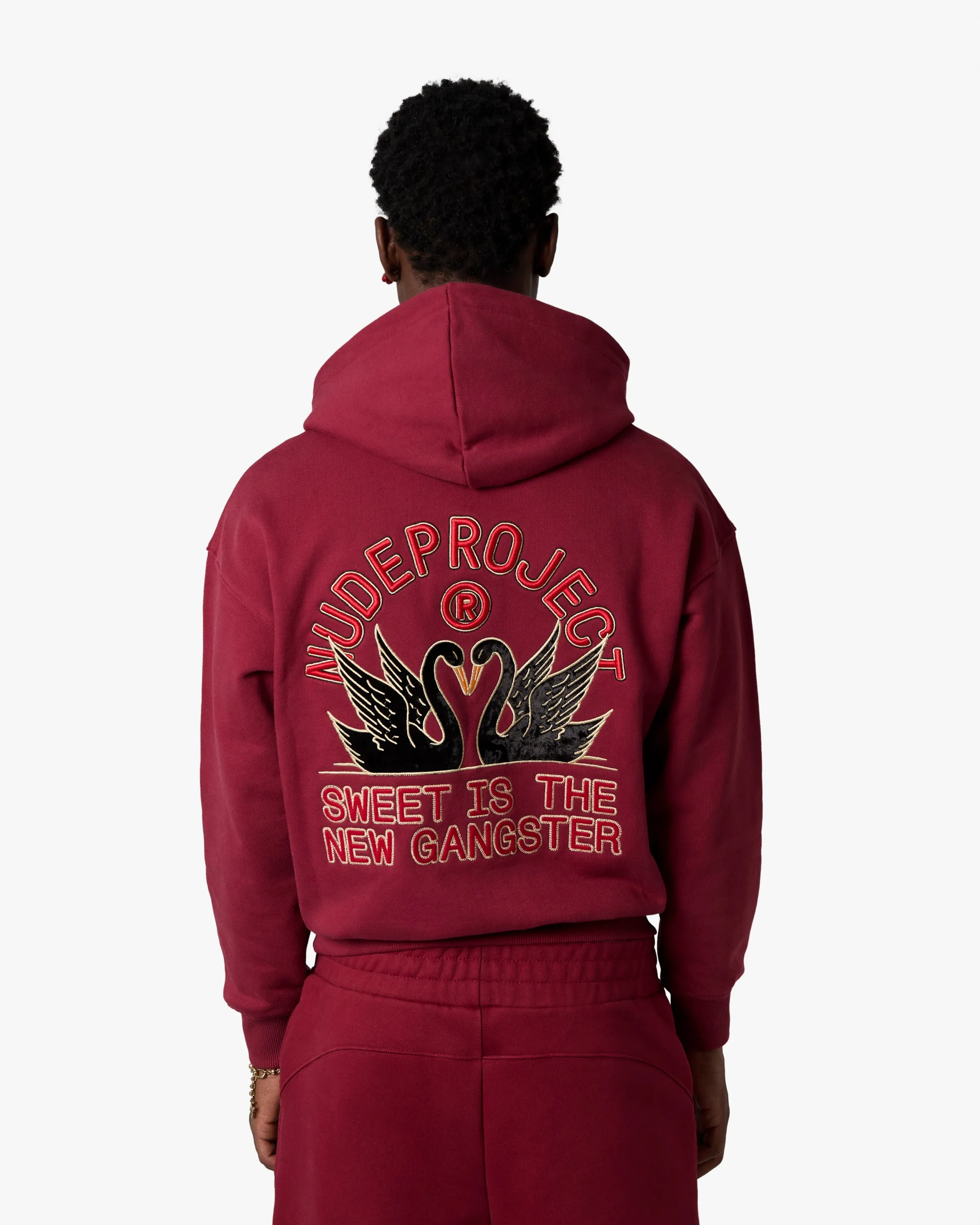 SWANS HOODIE BURGUNDY