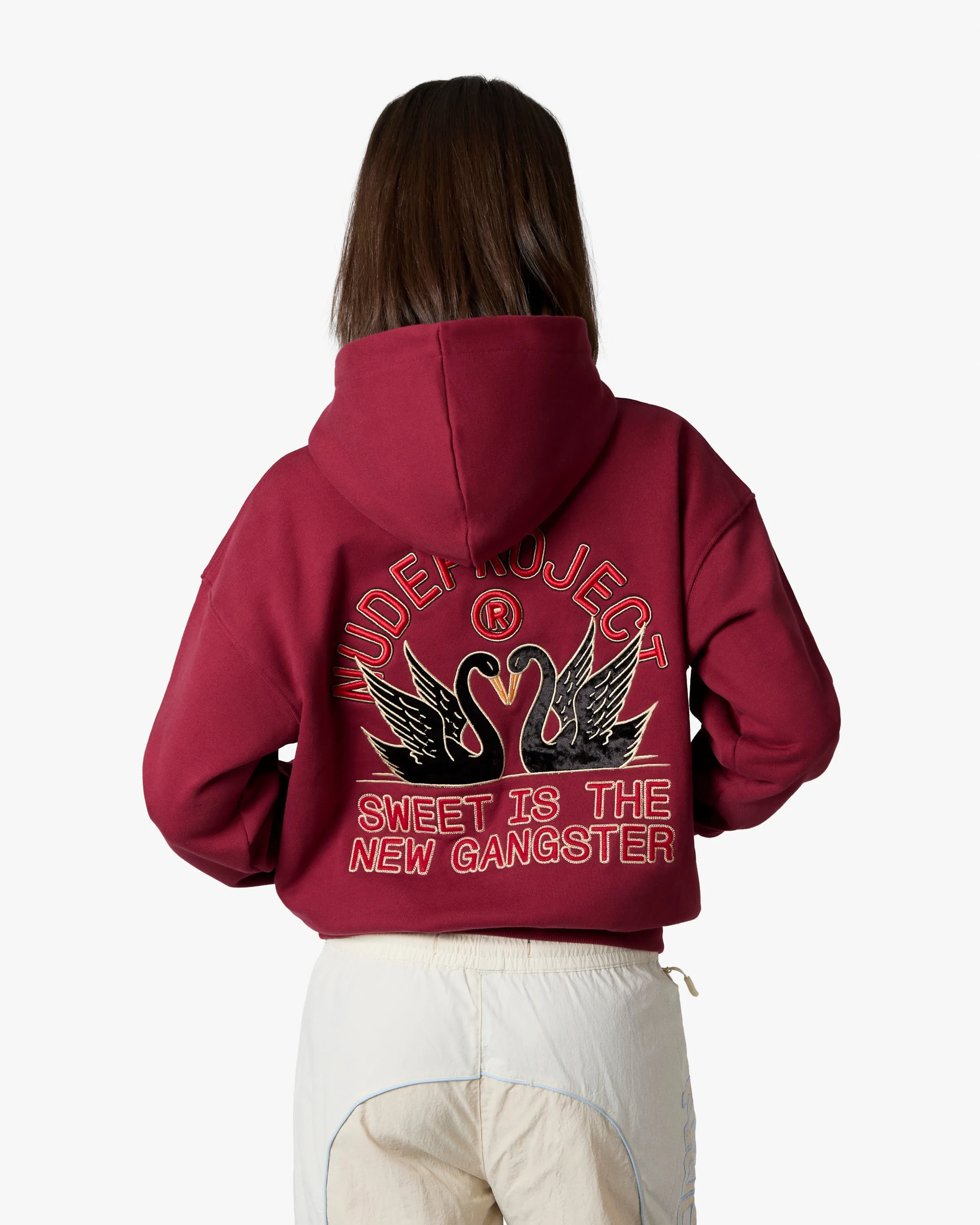 SWANS HOODIE BURGUNDY