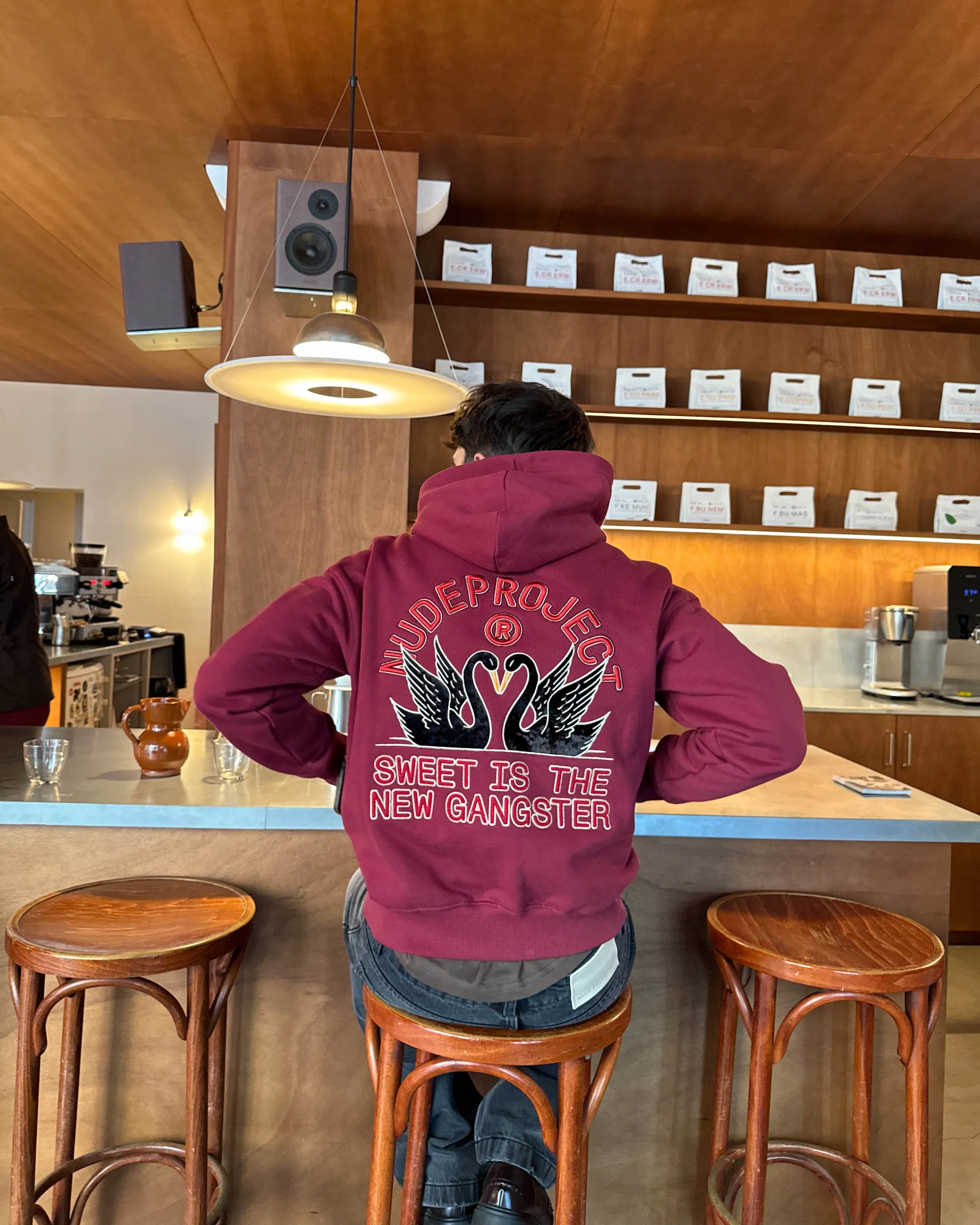 SWANS HOODIE BURGUNDY