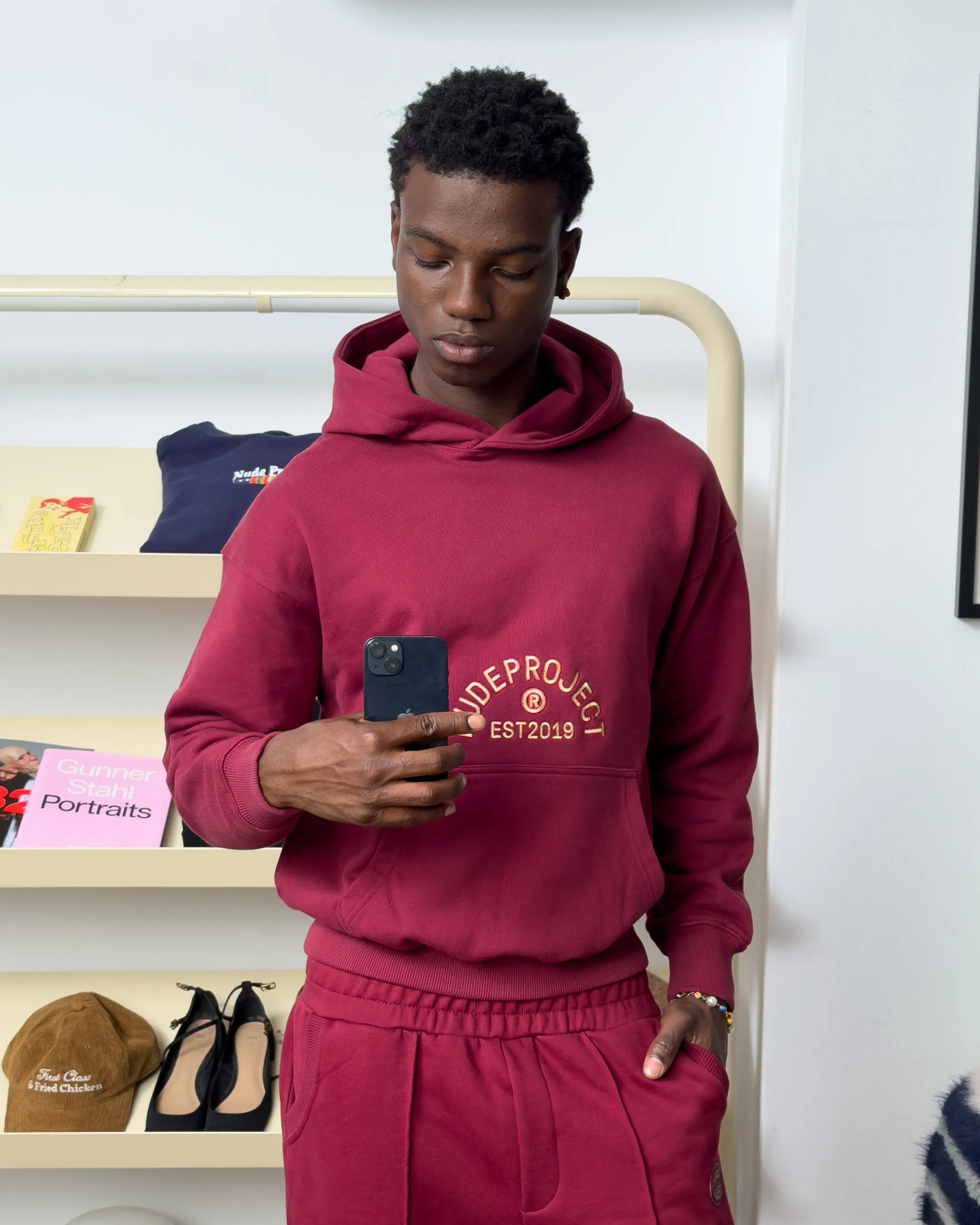 SWANS HOODIE BURGUNDY