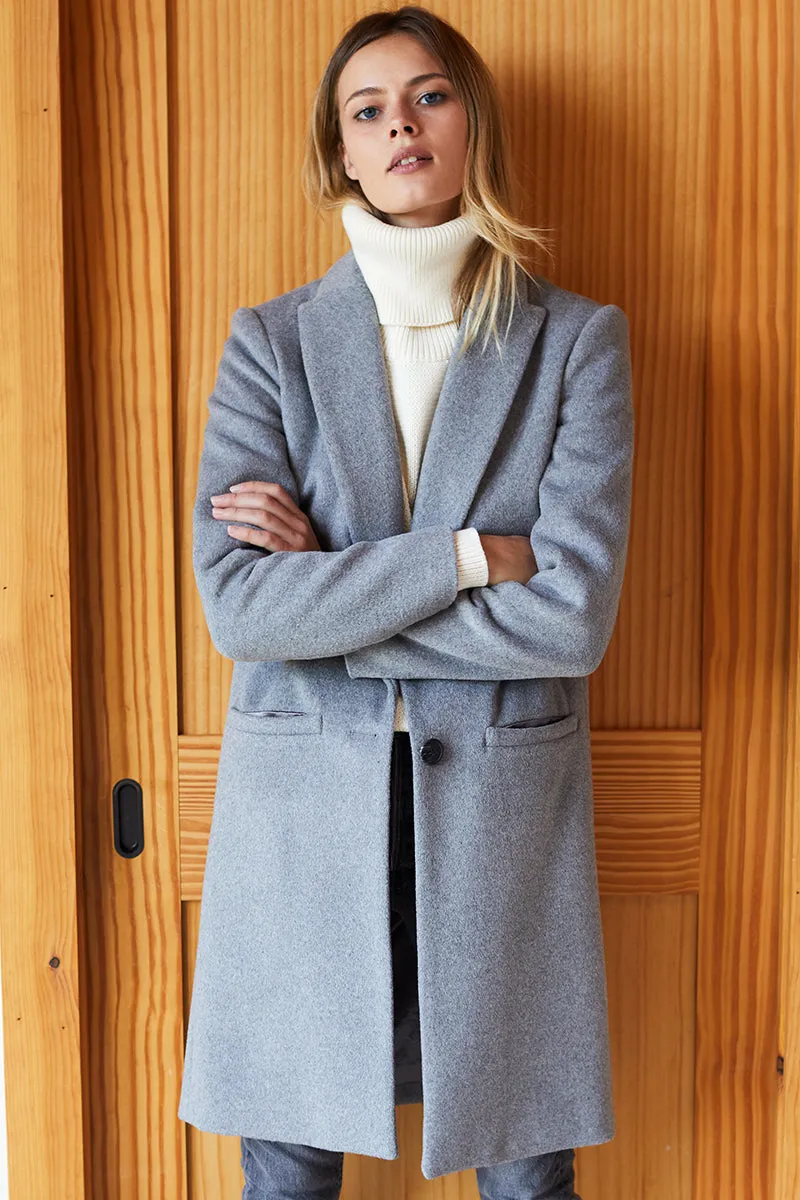 Tailored Coat - Heather Grey Wool Cashmere