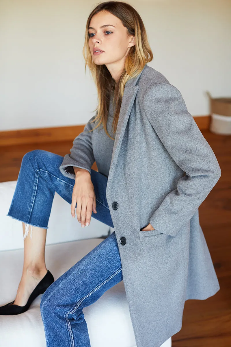 Tailored Coat - Heather Grey Wool Cashmere