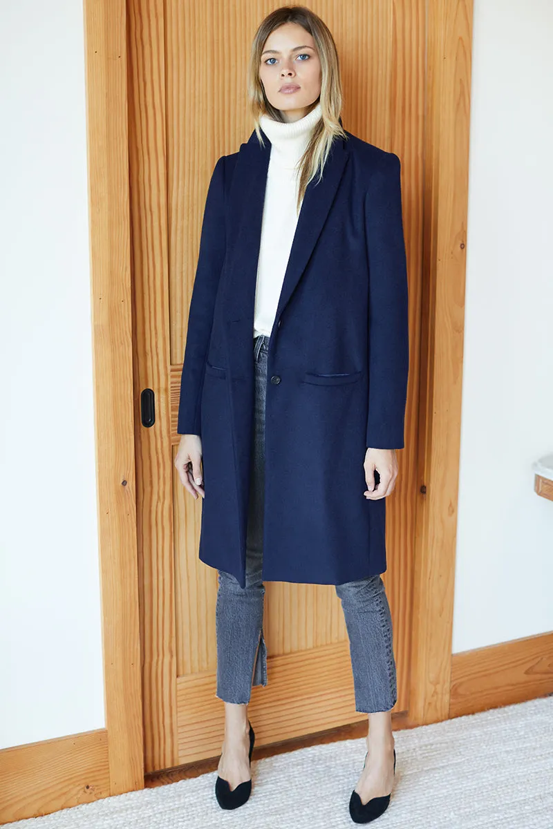 Tailored Coat - Navy