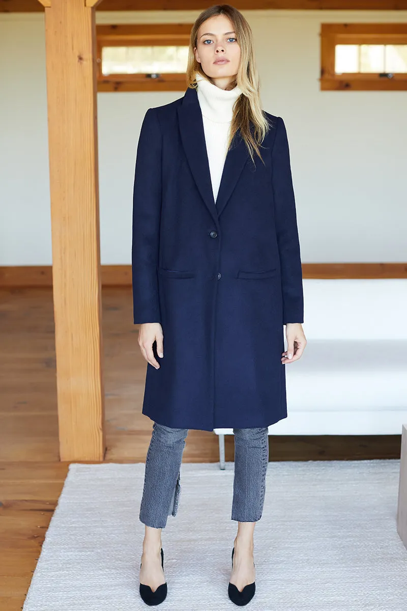 Tailored Coat - Navy