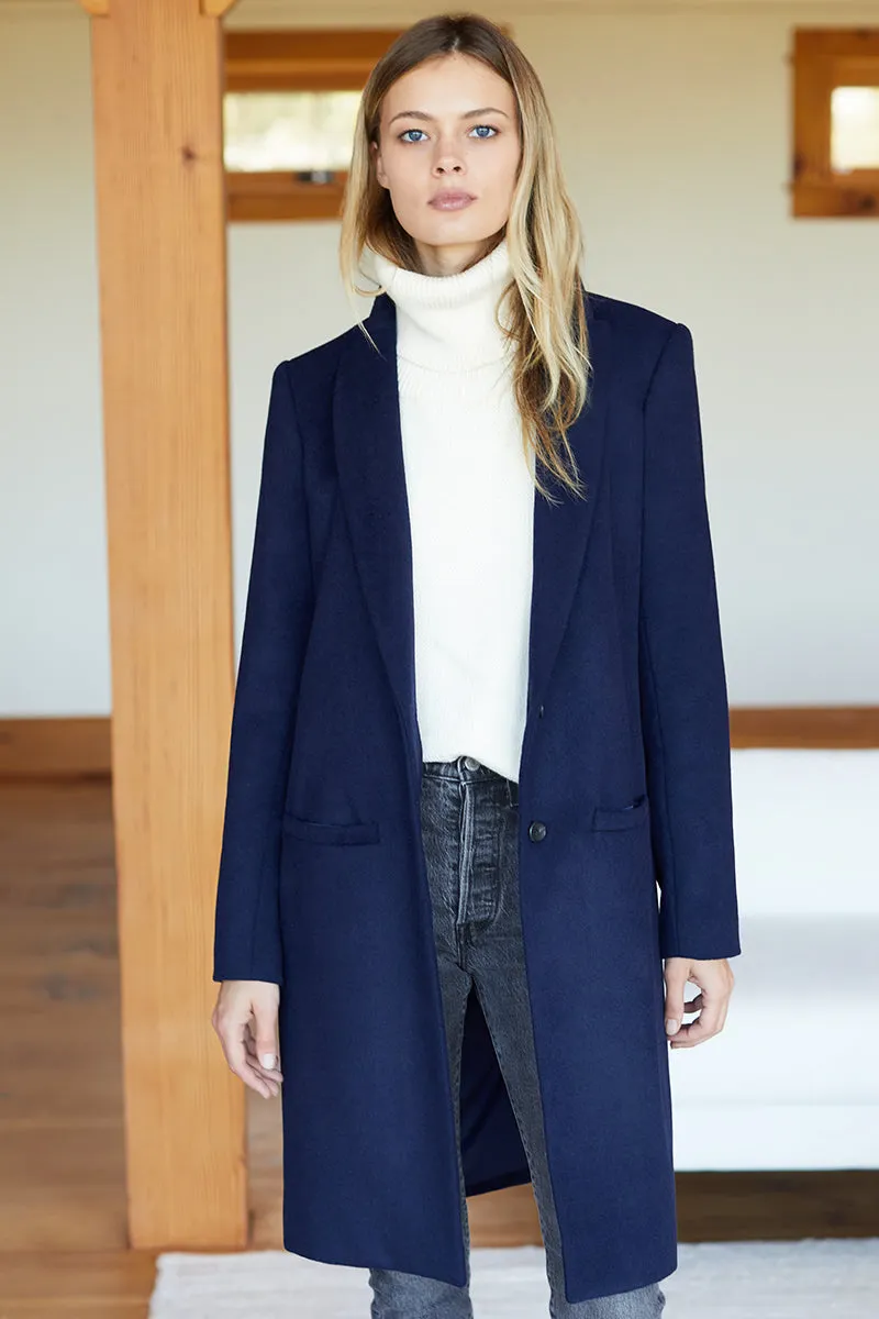 Tailored Coat - Navy