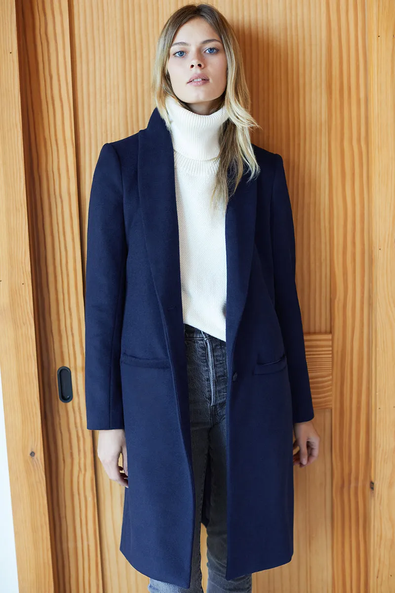 Tailored Coat - Navy