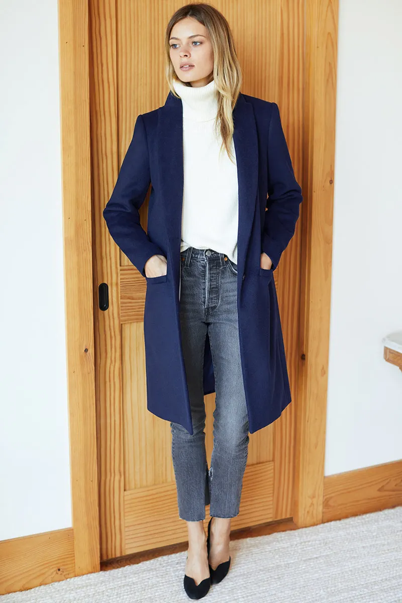 Tailored Coat - Navy