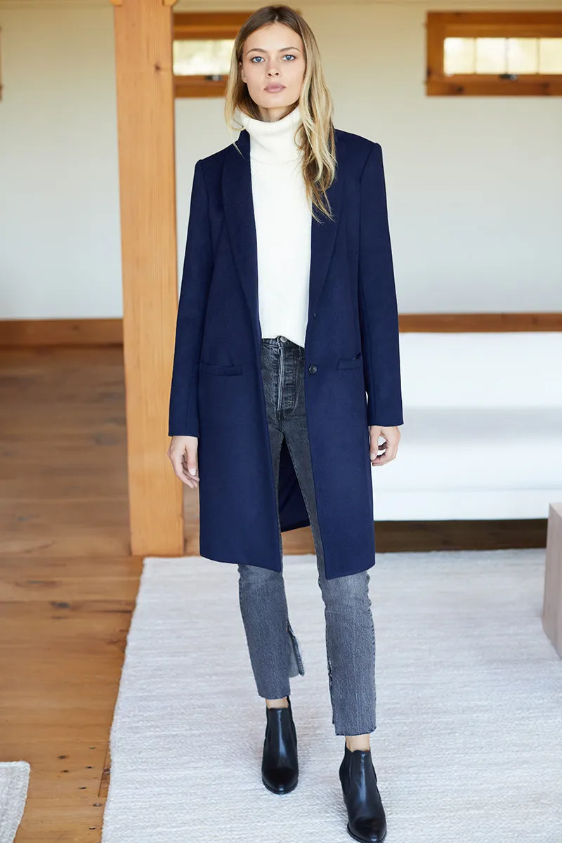 Tailored Coat - Navy