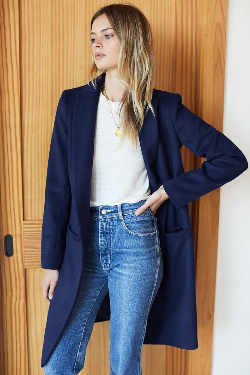 Tailored Coat - Navy