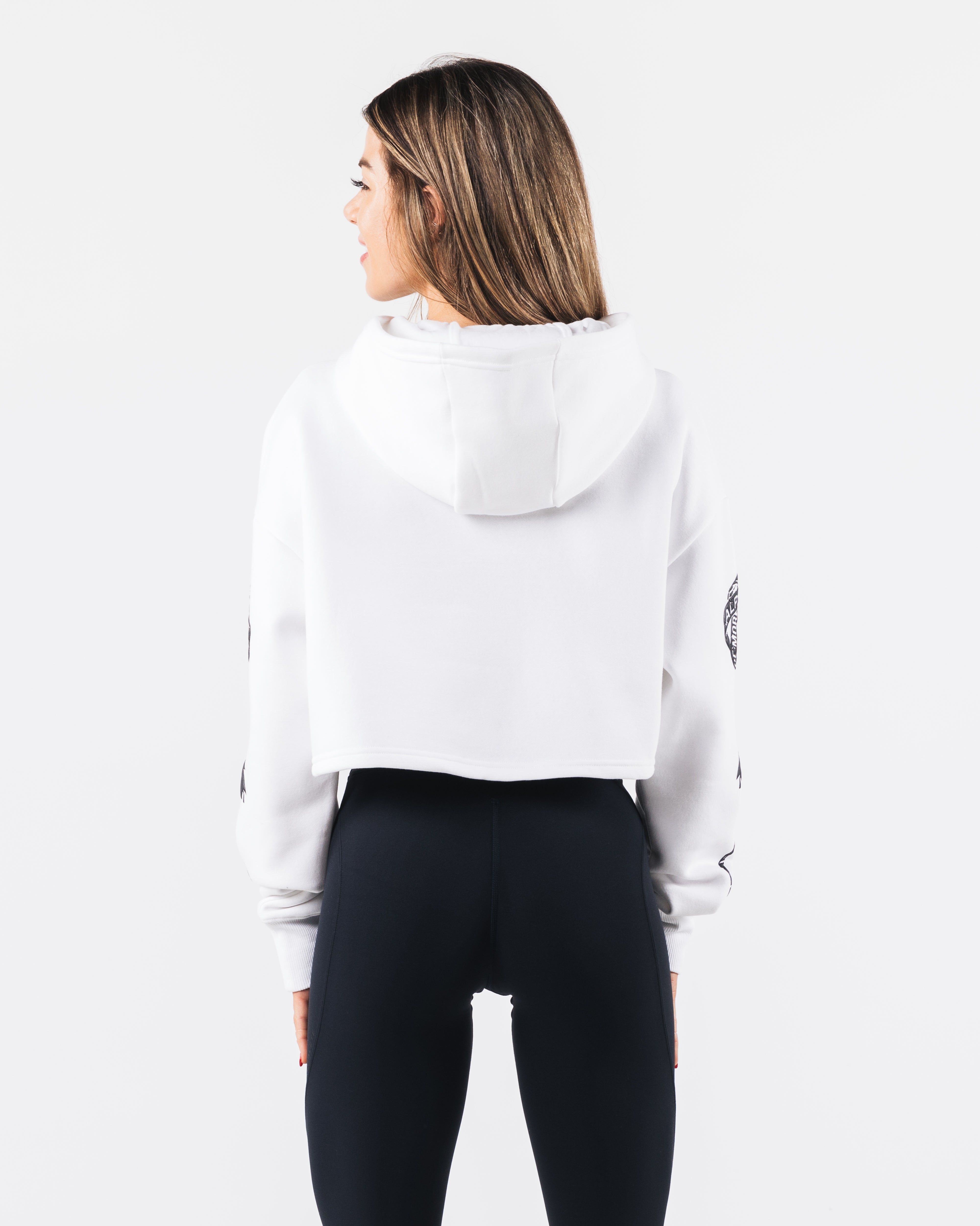 Trilogy Crop Hoodie - White