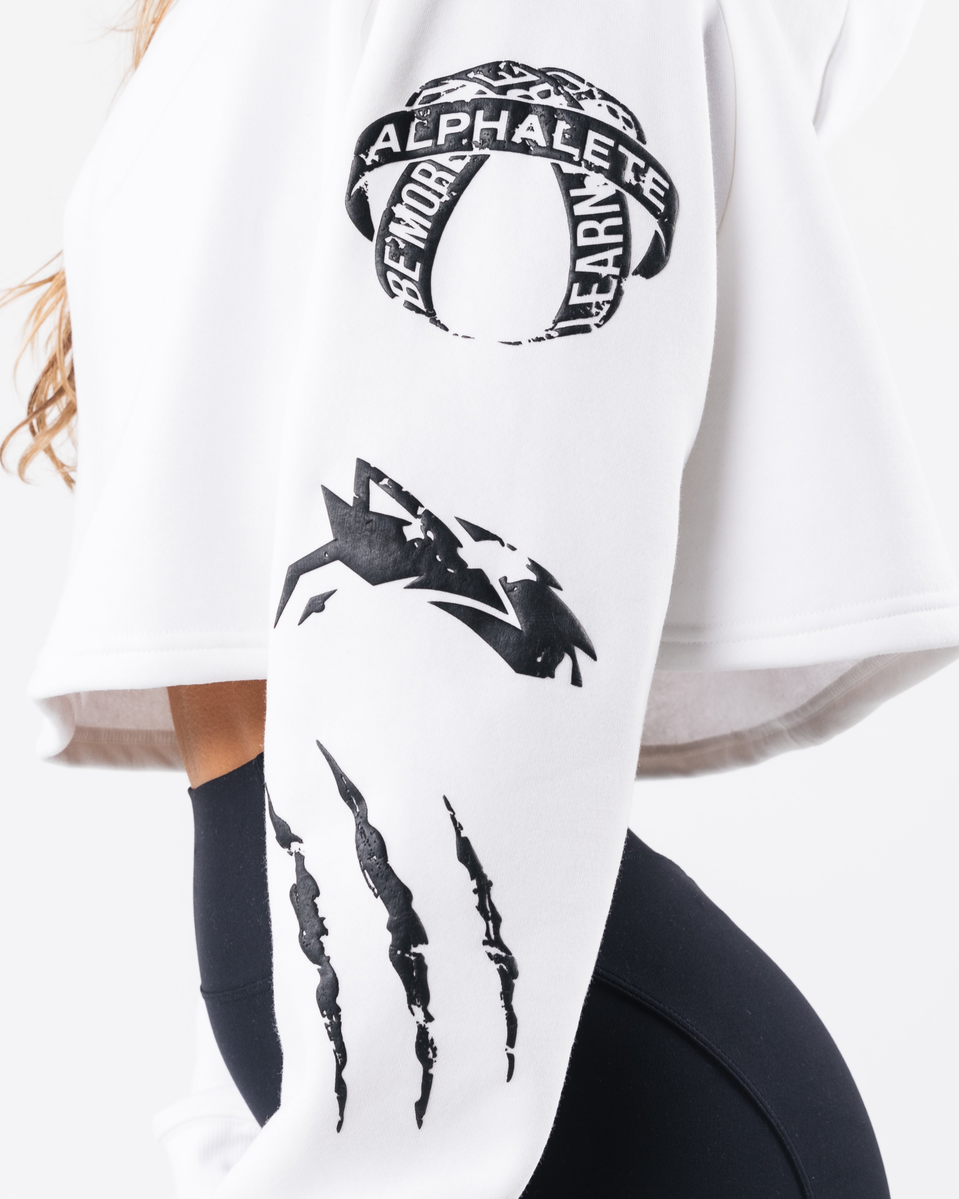 Trilogy Crop Hoodie - White