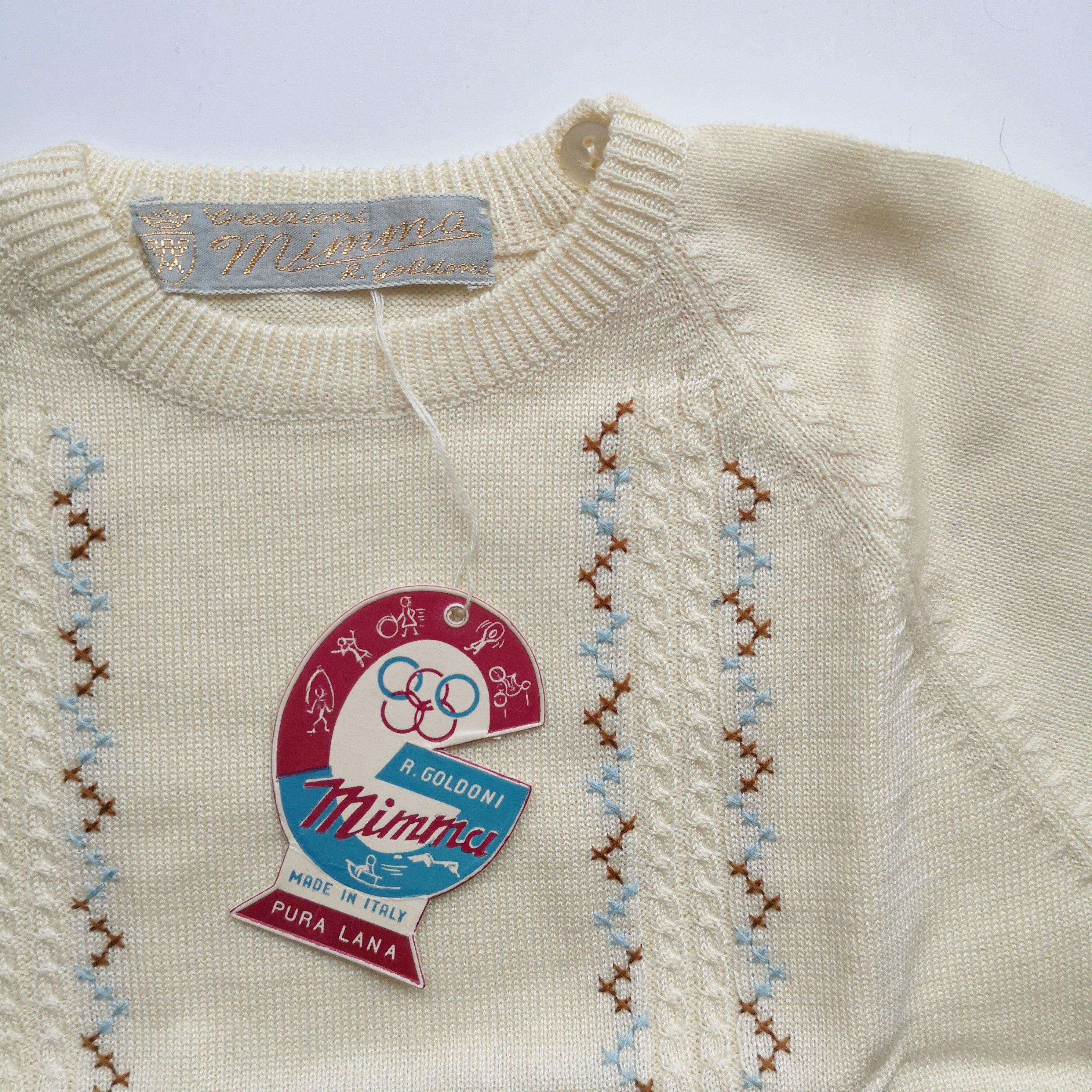 [Unworn] VINTAGE hand embroidered sweater (dead stock)