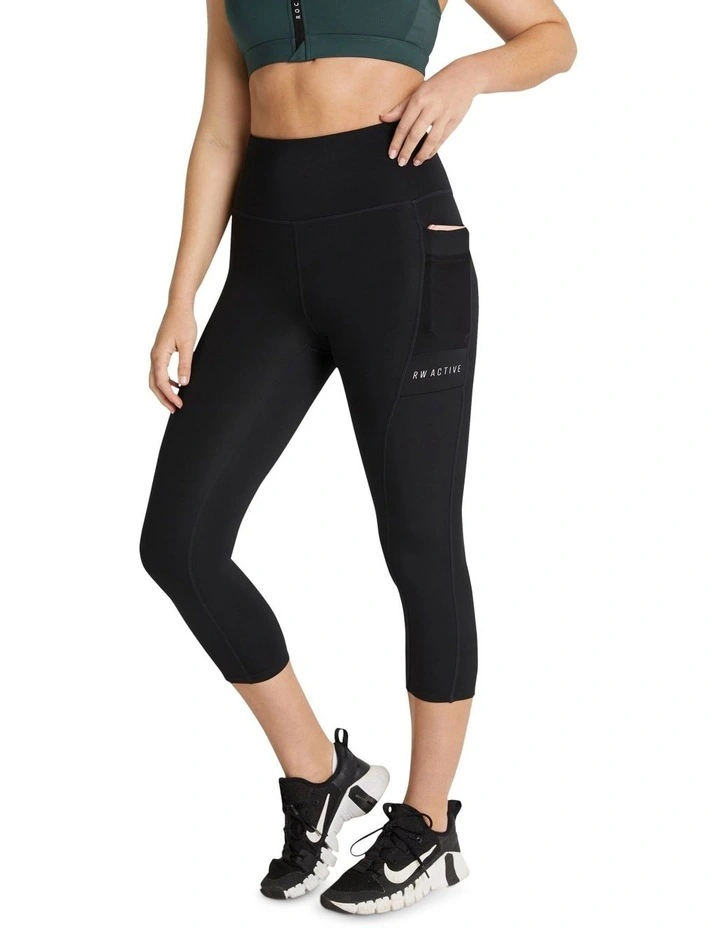 Velocity Pocket 7/8 Tights in Black