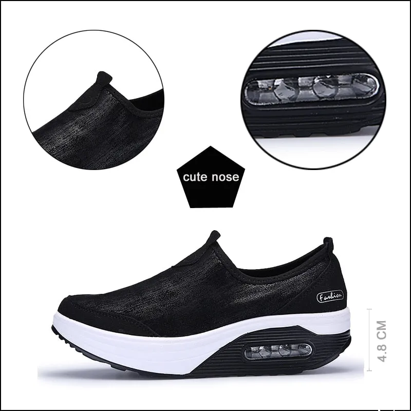 Women's Autumn Flat Platform Round Toe Slip-on Ballet Casual Shoes