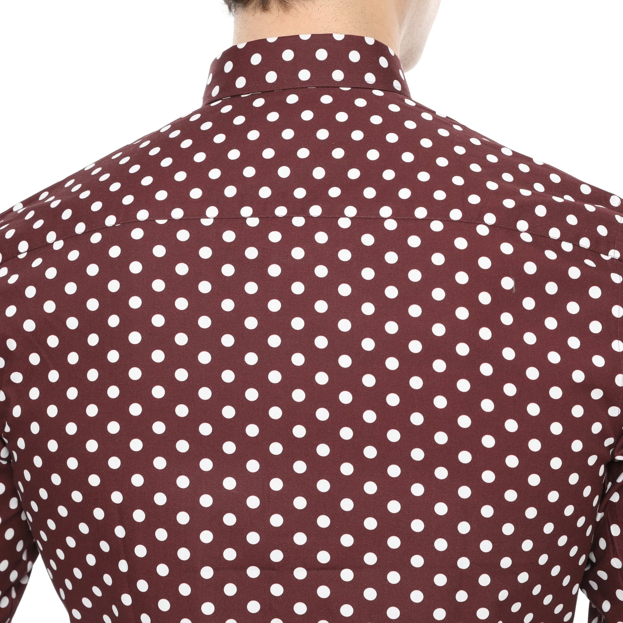 Xact Mens Polka Dot Shirt - Long Sleeved Mod Vintage